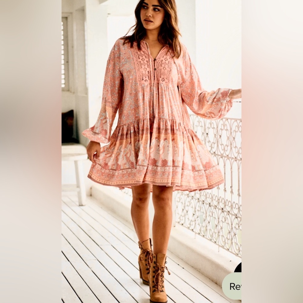Jaase Floral Peach Mini Dress